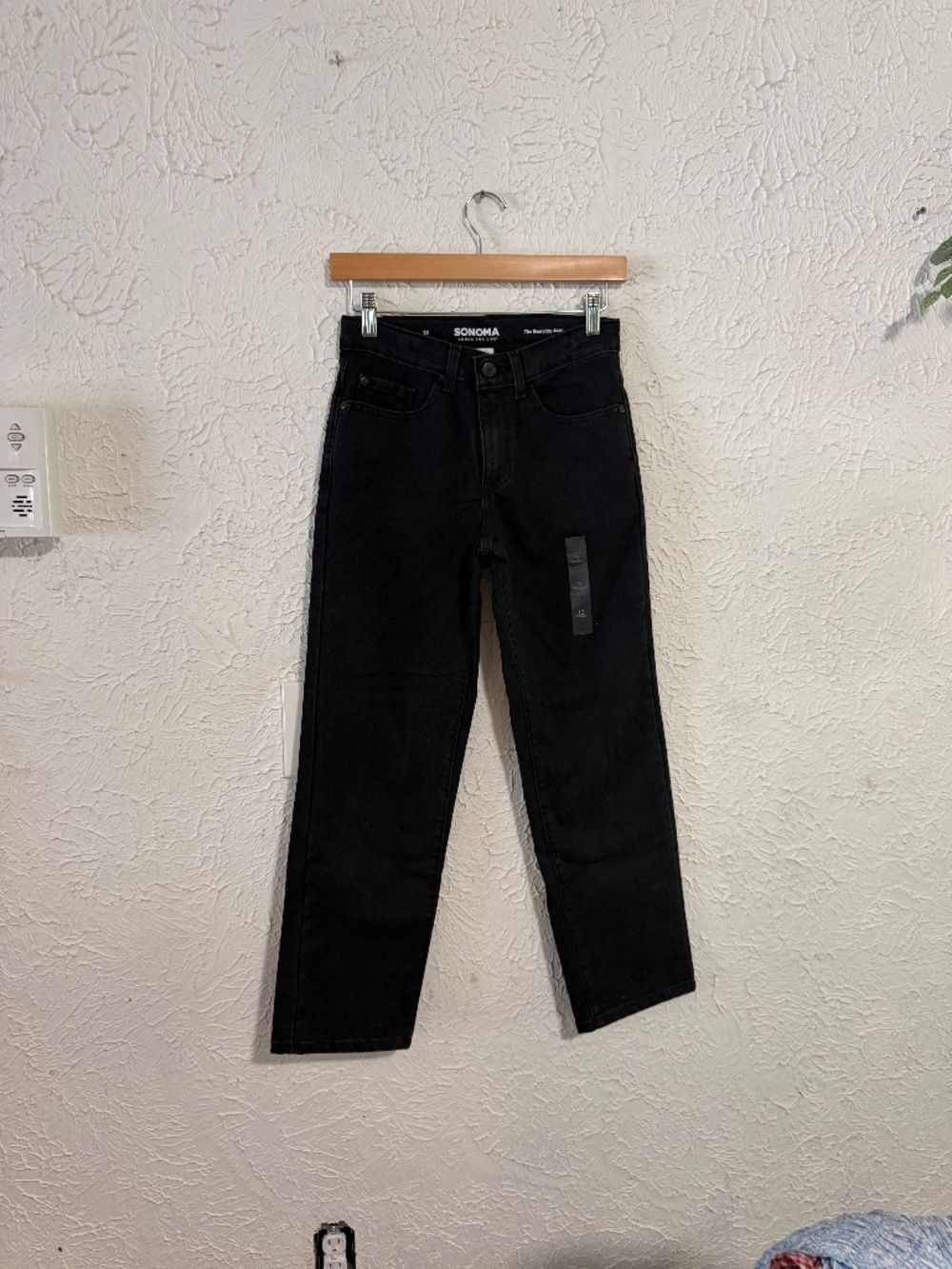 Sonoma Boys Black Straight Leg Jeans Size 12 Everyday Denim NWT